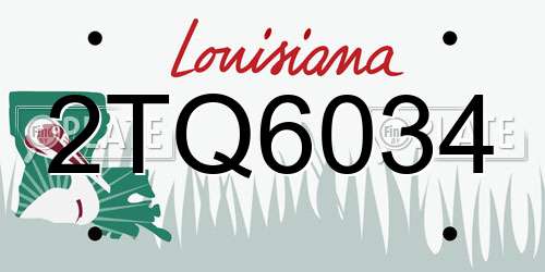 2TQ6034 Louisiana License Plate