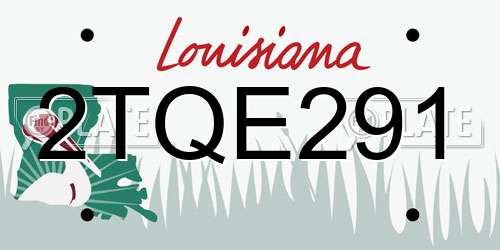 2TQE291 Louisiana License Plate
