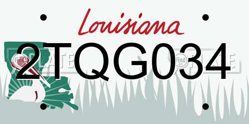 2TQG034 Louisiana License Plate
