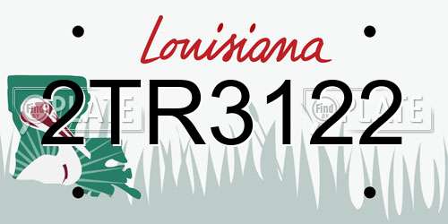 2TR3122 Louisiana License Plate