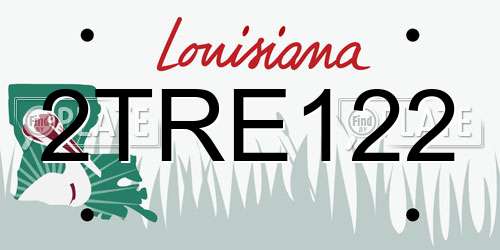 2TRE122 Louisiana License Plate