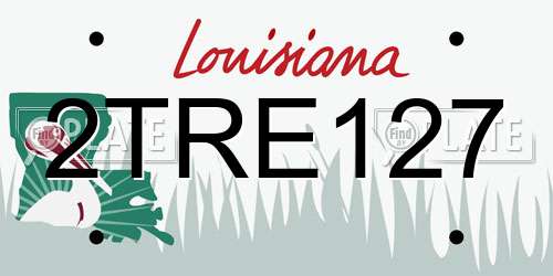 2TRE127 Louisiana License Plate