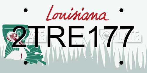 2TRE177 Louisiana License Plate