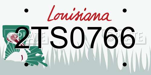 2TS0766 Louisiana License Plate