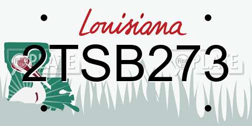 2TSB273 Louisiana License Plate