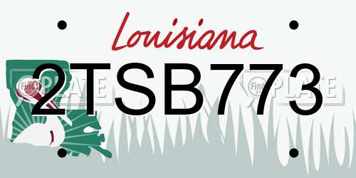 2TSB773 Louisiana License Plate