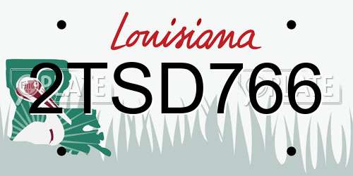 2TSD766 Louisiana License Plate