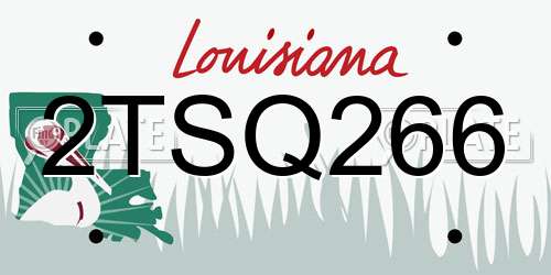 2TSQ266 Louisiana License Plate