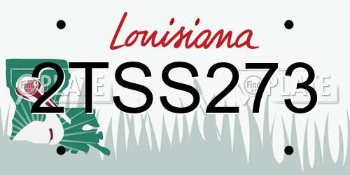 2TSS273 Louisiana License Plate