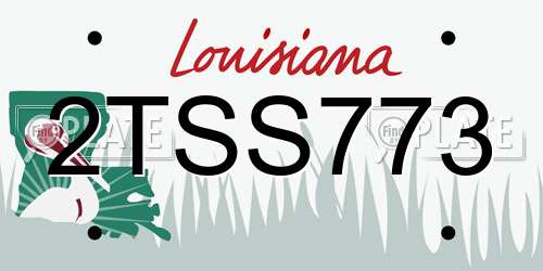 2TSS773 Louisiana License Plate