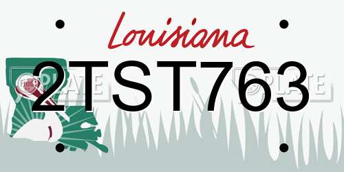 2TST763 Louisiana License Plate