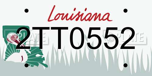 2TT0552 Louisiana License Plate