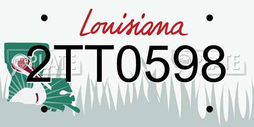 2TT0598 Louisiana License Plate