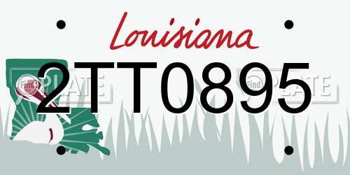 2TT0895 Louisiana License Plate