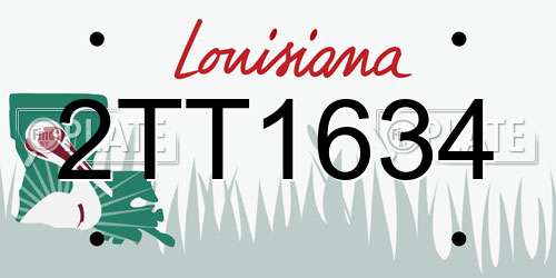 2TT1634 Louisiana License Plate