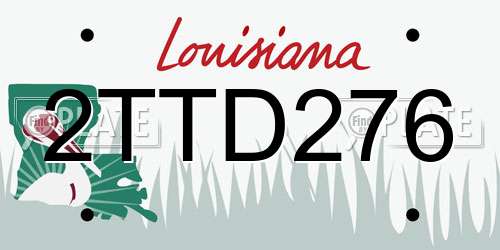 2TTD276 Louisiana License Plate