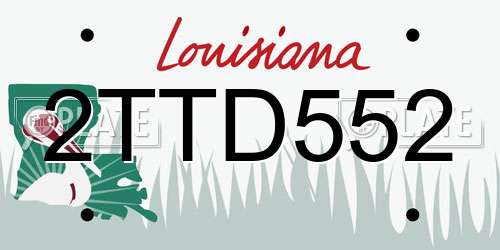 2TTD552 Louisiana License Plate