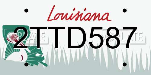 2TTD587 Louisiana License Plate