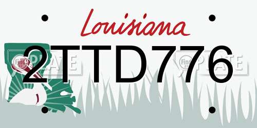 2TTD776 Louisiana License Plate