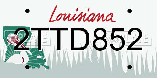 2TTD852 Louisiana License Plate