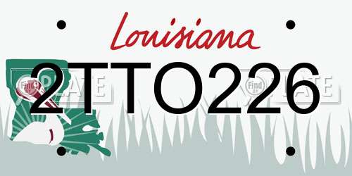 2TTO226 Louisiana License Plate