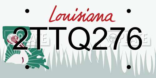 2TTQ276 Louisiana License Plate