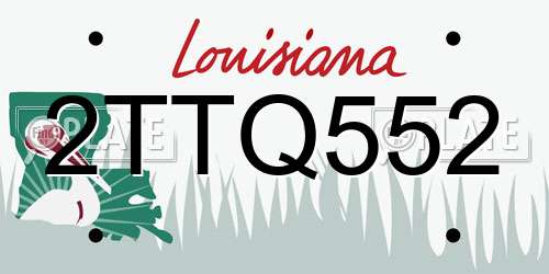 2TTQ552 Louisiana License Plate