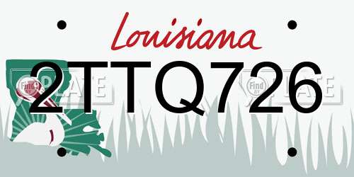 2TTQ726 Louisiana License Plate