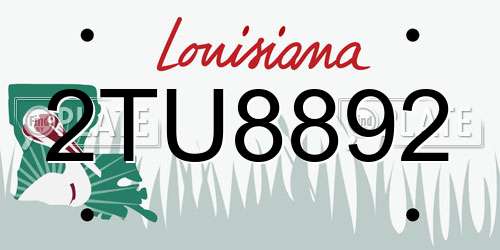 2TU8892 Louisiana License Plate