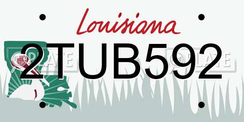 2TUB592 Louisiana License Plate