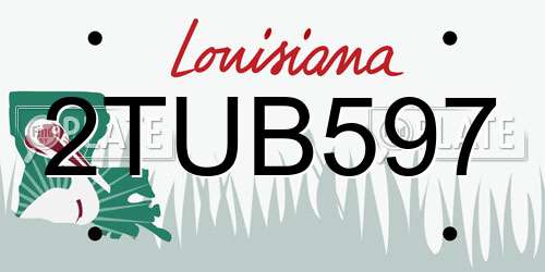 2TUB597 Louisiana License Plate
