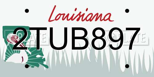 2TUB897 Louisiana License Plate