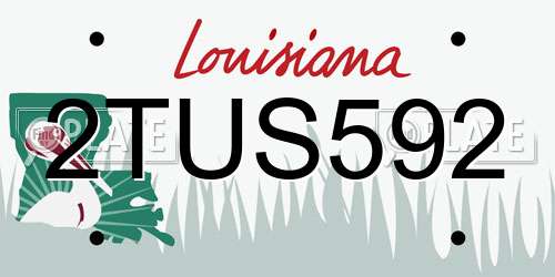 2TUS592 Louisiana License Plate
