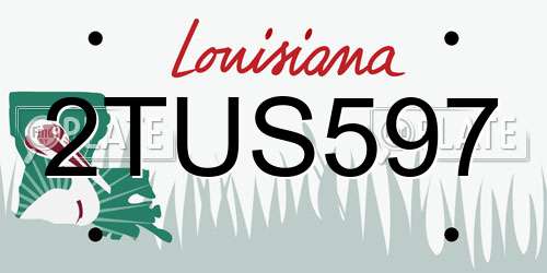 2TUS597 Louisiana License Plate