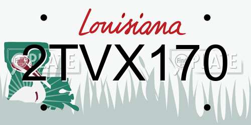 2TVX170 Louisiana License Plate