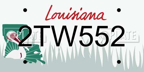 2TW552 Louisiana License Plate