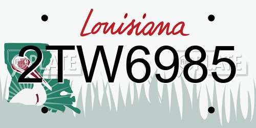 2TW6985 Louisiana License Plate