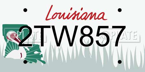 2TW857 Louisiana License Plate