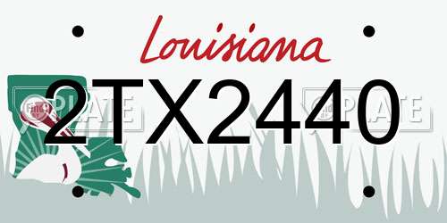 2TX2440 Louisiana License Plate