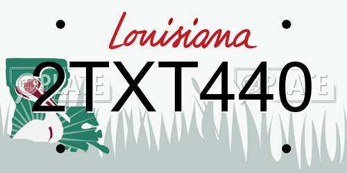2TXT440 Louisiana License Plate