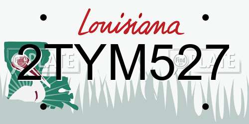 2TYM527 Louisiana License Plate