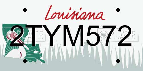 2TYM572 Louisiana License Plate