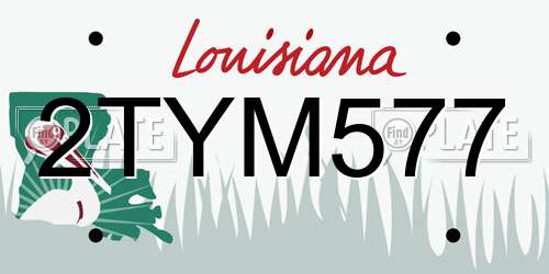 2TYM577 Louisiana License Plate