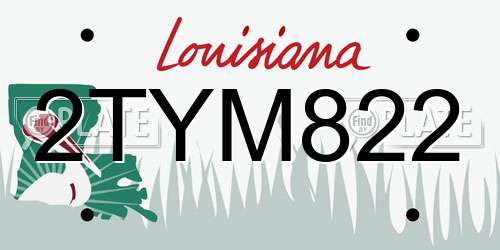 2TYM822 Louisiana License Plate