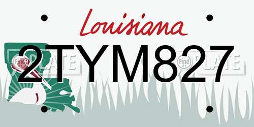 2TYM827 Louisiana License Plate