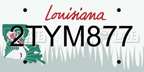 2TYM877 Louisiana License Plate