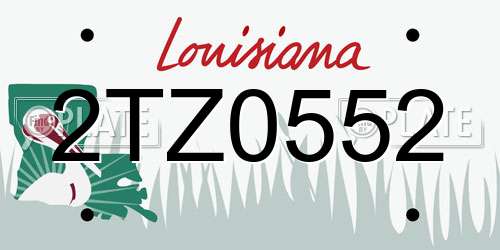 2TZ0552 Louisiana License Plate