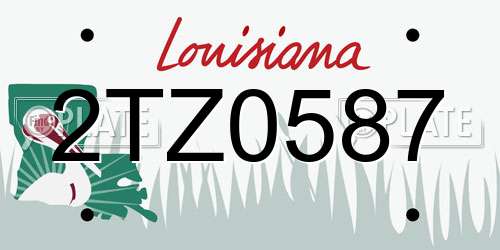2TZ0587 Louisiana License Plate