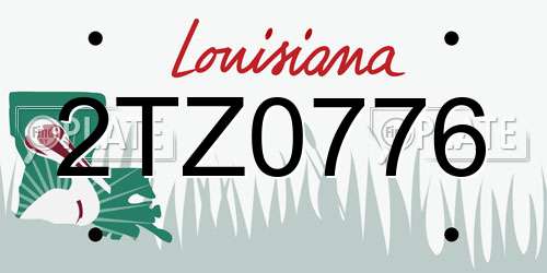 2TZ0776 Louisiana License Plate
