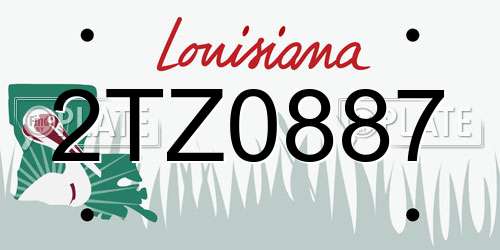 2TZ0887 Louisiana License Plate